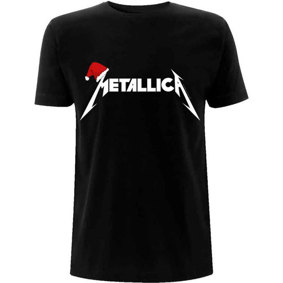 Metallica Unisex T-Shirt: Santa Hat Logo - Metallica - Fanituote - PHD - 5056187753210 - keskiviikko 24. marraskuuta 2021