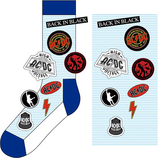 Cover for AC/DC · AC/DC Unisex Ankle Socks: Icons (UK Size 7 - 11) (Kläder) [size M] [Blue - Unisex edition]