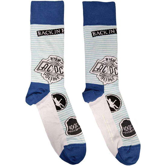 Cover for AC/DC · AC/DC Unisex Ankle Socks: Icons (UK Size 7 - 11) (Klær) [size M] [Blue - Unisex edition]