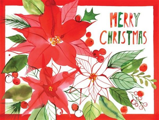 Christmas Poinsettia Full Note - Holiday Full Notecards - Galison - Books - Galison - 9780735341210 - September 16, 2014