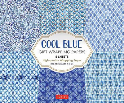 Cover for Tuttle Publishing · Cool Blue Gift Wrapping Papers - 6 sheets: 24 x 18 inch (61 x 45 cm) Wrapping Paper (Paperback Bog) (2019)