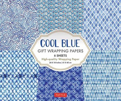Cover for Tuttle Publishing · Cool Blue Gift Wrapping Papers - 6 sheets: 24 x 18 inch (61 x 45 cm) Wrapping Paper (Paperback Book) (2019)