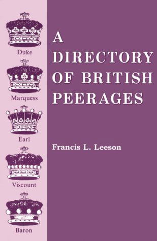 Cover for Leeson · A Directory of British Peerages (Paperback Book) (2009)
