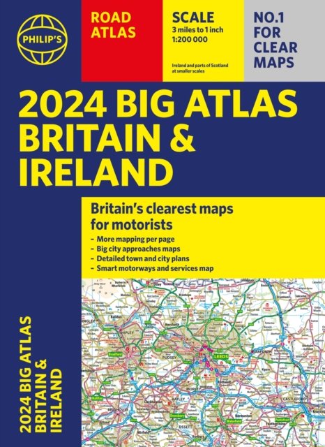 Cover for Philip's Maps · 2024 Philip's Big Road Atlas Britain &amp; Ireland: A3 Paperback - Philip's Road Atlases (Paperback Bog) (2023)