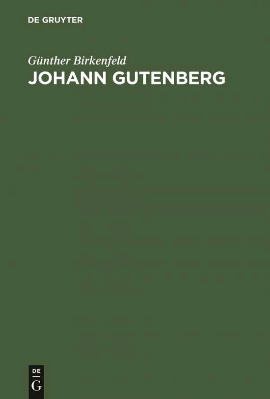 Cover for Birkenfeld · Johann Gutenberg (Book) (1939)