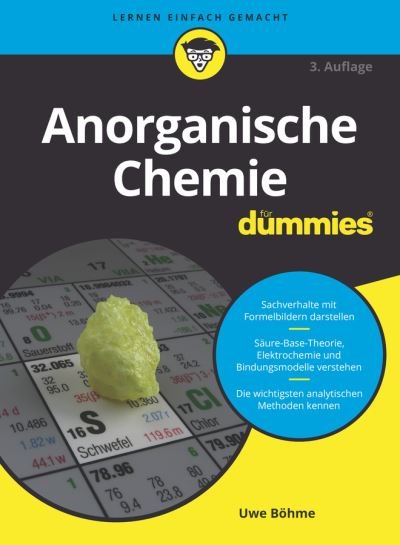 Cover for Uwe Bohme · Anorganische Chemie fur Dummies - Fur Dummies (Pocketbok) [3. Auflage edition] (2019)