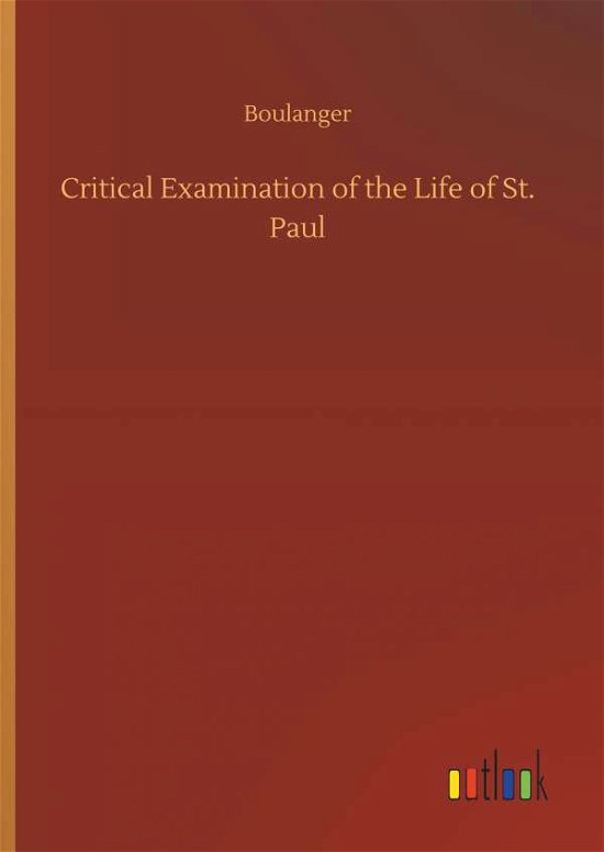 Cover for Boulanger · Critical Examination of the L (Book) (2019)