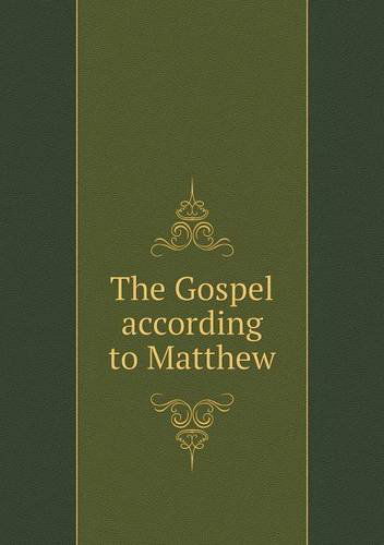 Cover for Massachusetts Bible Society · The Gospel According to Matthew (Paperback Book) (2013)