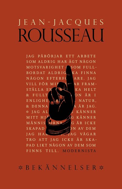 Cover for Jean-Jacques Rousseau · Bekännelser (Gebundenes Buch) (2025)