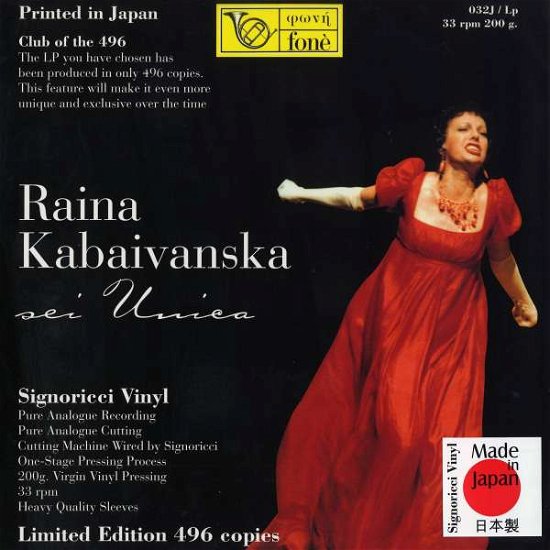 Cover for Raina Kabaivanska · Sei Unica (LP) [180 gram edition] (2016)