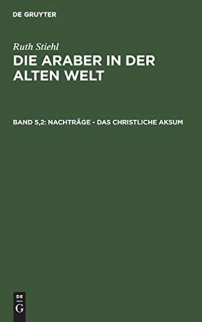 Cover for Maria Blazguez · Nachtrage - Das christliche Aksum (Hardcover Book) (1969)