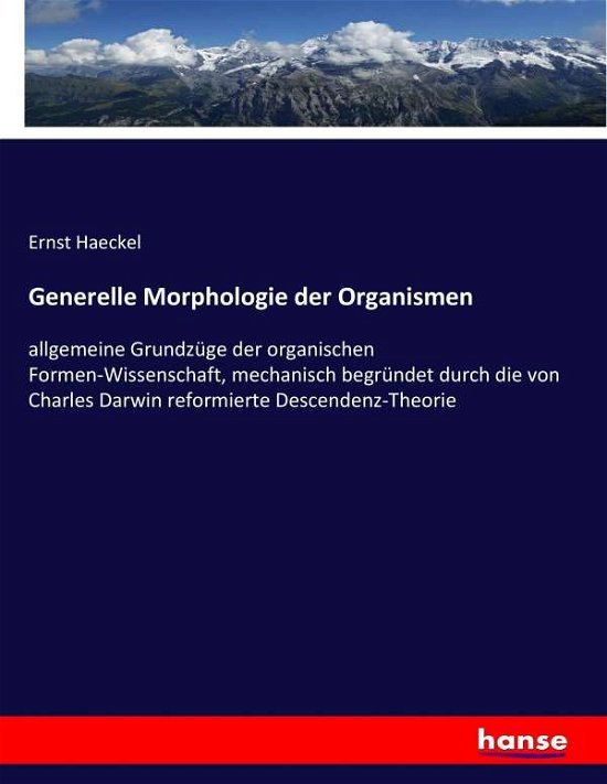 Cover for Haeckel · Generelle Morphologie der Organ (Book) (2017)