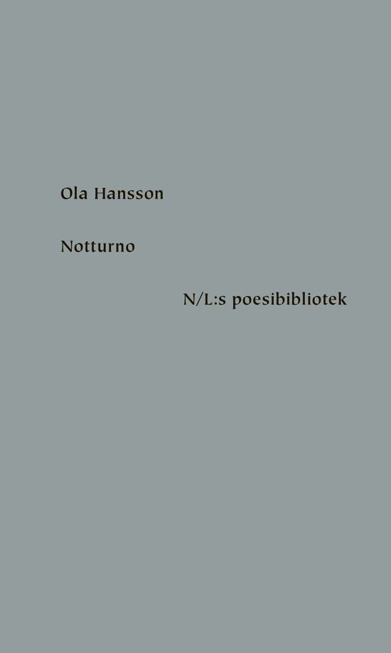 Cover for Ola Hansson · Notturno (Hardcover Book) (2025)