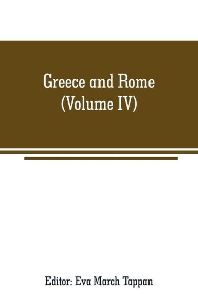 Cover for Eva March Tappan · Greece and Rome (Paperback Bog) (2019)