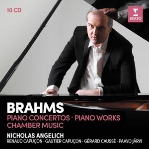 Cover for Nicholas Angelich / Renaud Capucon / Gautier Capucon / Paavo Jarvi · Brahms: Piano Concertos. Piano Works. Violin Sonatas. Piano Trios. Piano Quartets (Budget Box Sets) (CD) (2017)