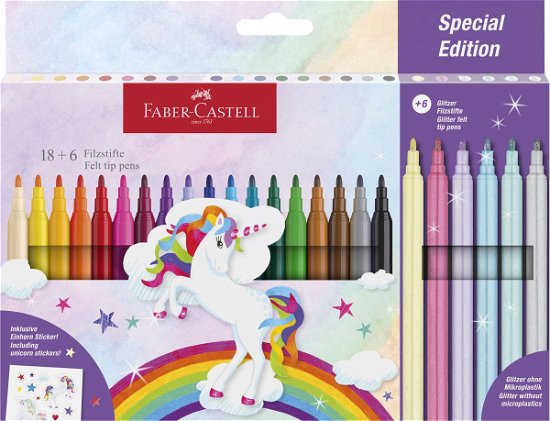 Cover for Faber-castell · Felt-tip Pen Unicorn 18+6 + Stickers (554221) (Leketøy)
