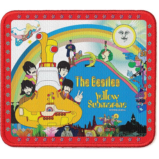 The Beatles Standard Woven Patch: Yellow Submarine Stars Border - The Beatles - Koopwaar -  - 5056170692212 - 
