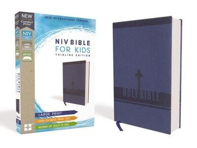 NIV Thinline Bible For Kids Red Letter Edition [Large Print, Blue] - Zondervan - Bøger - HarperCollins Publishers - 9780310764212 - 24. juli 2018
