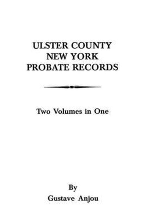 Cover for Anjou · Ulster County, New York Probate Records (Paperback Bog) (2009)