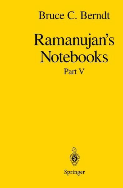 Cover for Bruce C. Berndt · Ramanujan's Notebooks: Part V (Taschenbuch) [Softcover reprint of the original 1st ed. 1998 edition] (2012)