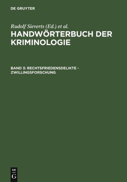 Cover for Alexander Elster · Rechtsfriedensdelikte - Zwillingsforsch (Book) (1974)