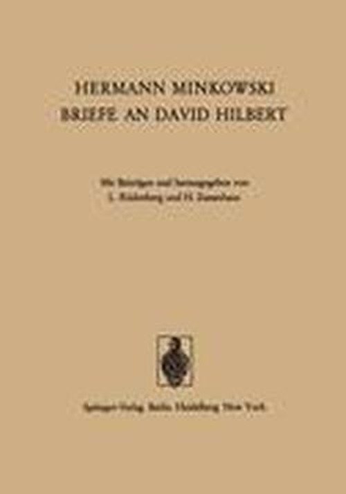 Cover for Hermann Minkowski · Hermann Minkowski Briefe an David Hilbert (Taschenbuch) [German edition] (1973)
