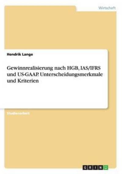 Cover for Lange · Gewinnrealisierung nach HGB, IAS/ (Book) (2015)