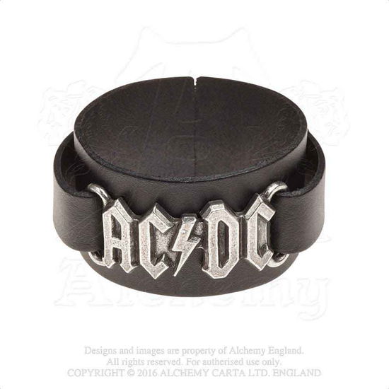 AC/DC Logo Leather Wriststrap Bracelet - AC/DC - Produtos - AC/DC - 0664427045213 - 7 de outubro de 2019