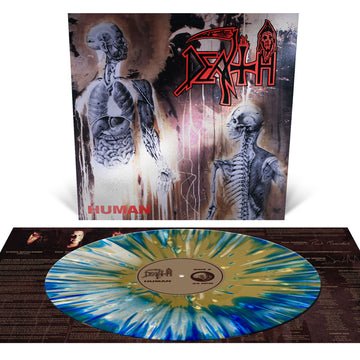 Cover for Death · Human (LP) [Limited White, Blue &amp; Gold Splatter Reissue edition] [Foil Jacket] (2024)