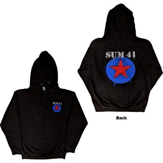 Cover for Sum 41 · Sum 41 Unisex Zipped Hoodie: Star Logo (Back Print, Ex-Tour) (Hoodie) [size M]