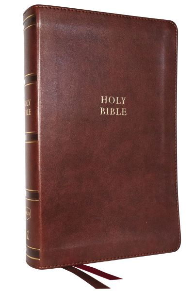 Cover for Thomas Nelson · NKJV, Single-Column Reference Bible, Verse-by-verse, Brown Leathersoft, Red Letter, Comfort Print (Thumb Indexed) (Läderbok) (2024)