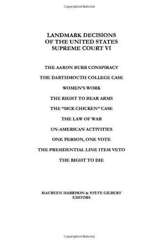 Cover for Steve Gilbert · Landmark Decisions of the United States Supreme Court Vi (Taschenbuch) (2011)