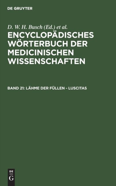 Lhme Der Fllen - Luscitas - D W H Busch - Kirjat - de Gruyter - 9783111039213 - perjantai 13. joulukuuta 1901