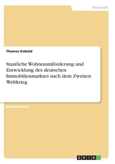 Cover for Kobold · Staatliche Wohnraumförderung und (Book)