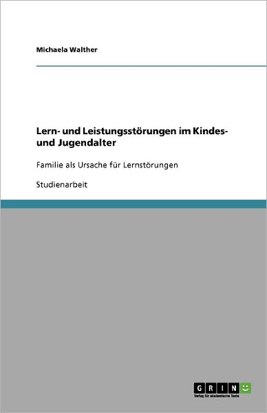 Cover for Walther · Lern- und Leistungsstörungen im (Book) [German edition] (2009)