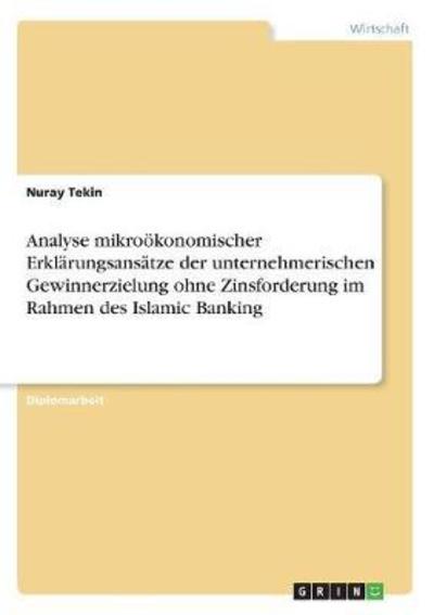 Cover for Tekin · Analyse mikroökonomischer Erkläru (Book)