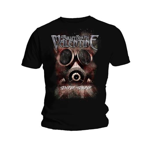 Bullet For My Valentine Unisex T-Shirt: Temper Temper Gas Mask - Bullet For My Valentine - Fanituote - ROFF - 5023209743214 - keskiviikko 7. tammikuuta 2015