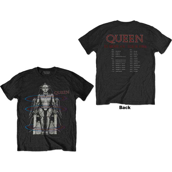 Queen Unisex T-Shirt: European Tour 1984 (Back Print) - Queen - Fanituote - Bravado - 5055979968214 - 