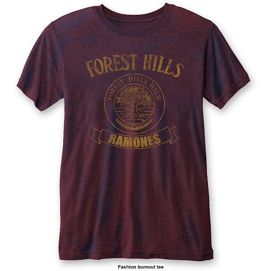 Ramones Unisex T-Shirt: Forest Hills (Burnout) - Ramones - Koopwaar - Merch Traffic - 5055979984214 - 