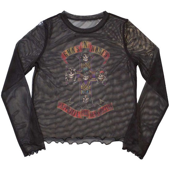 Guns N' Roses Ladies Long Sleeve T-Shirt: Appetite For Destruction (Mesh) - Guns N Roses - Merchandise -  - 5056737237214 - 