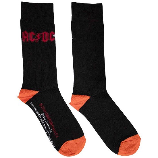 Cover for AC/DC · AC/DC Unisex Ankle Socks: Red Logo (UK Size 6 - 11) (Klær)