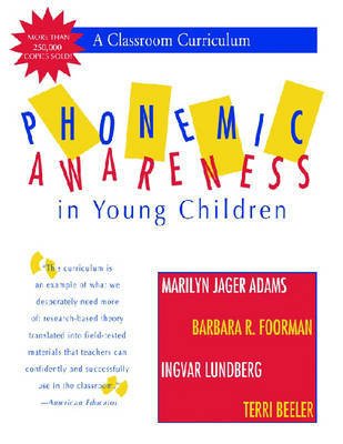 Cover for Marilyn J. Adams · Phonemic Awareness in Young Children (Spiralbok) (1997)