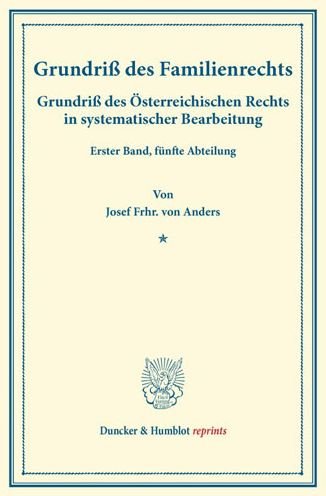 Cover for Anders · Grundriß des Familienrechts. (Bog) (2014)