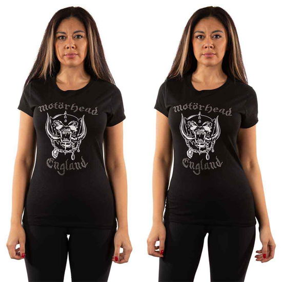 Motorhead Ladies T-Shirt: England (Embellished) - Motörhead - Marchandise - Global - Fashion - 5055979958215 - 