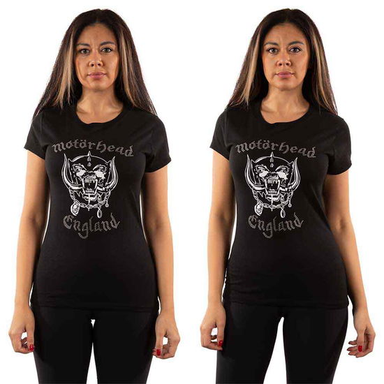 Motorhead Ladies T-Shirt: England (Embellished) - Motörhead - Mercancía - Global - Fashion - 5055979958215 - 