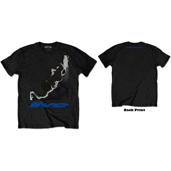 Cover for Post Malone · Post Malone Unisex T-Shirt: HT Live Close-Up (Back Print) (T-shirt) [size S] [Black - Unisex edition]