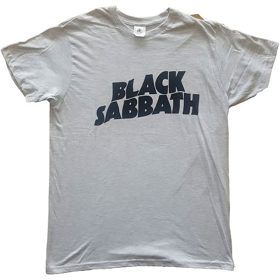 Cover for Black Sabbath · Black Sabbath Unisex T-Shirt: Black Wavy Logo (T-shirt) [size S] [Grey - Unisex edition]