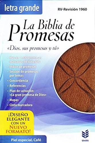 Cover for 490973 · Biblia De Promesas Letra Grande Piel Esp. / Caf' / Con Indice (Hardcover Book) [Spanish edition] (2014)