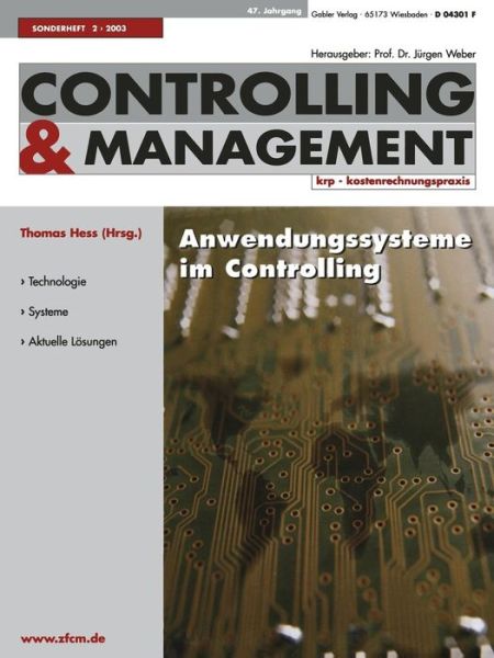 Cover for Thomas Hess · Anwendungssysteme Im Controlling (Paperback Book) [2003 edition] (2003)