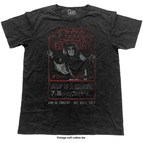 Ozzy Osbourne Unisex Vintage T-Shirt: Japan Flyer - Ozzy Osbourne - Koopwaar - Bravado - 5055979993216 - 26 november 2018